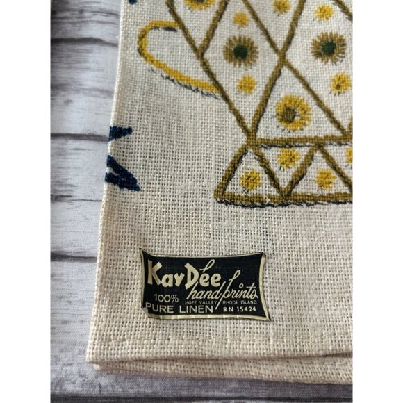PAIR Vintage Kay Dee 1760 Floral Colonial Linen Kitchen Towels John Gieroch NEW - Picture 2 of 7